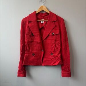Cabi Little Red Jacket Ponte Knit Utility Blazer Style 3374 Size 6